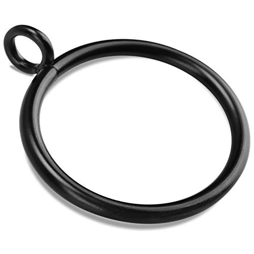 40 PCS Black Curtain Rings with Eyelet Apply for Up 1.25 inch Interior Diameter