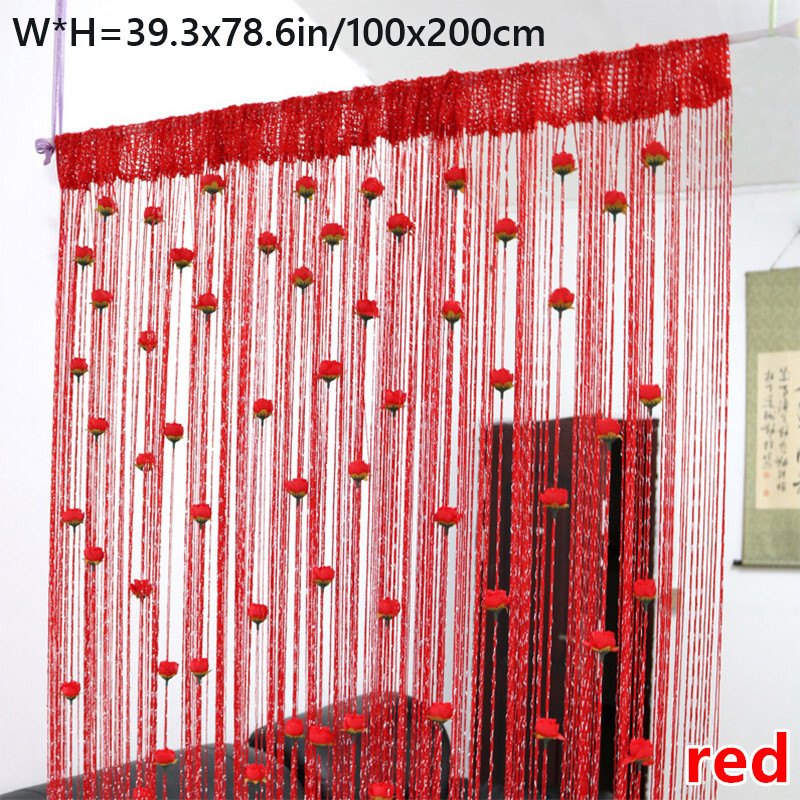 Flower Thread Tassel Curtains Drape Doorway Window Party Wedding Room Decor