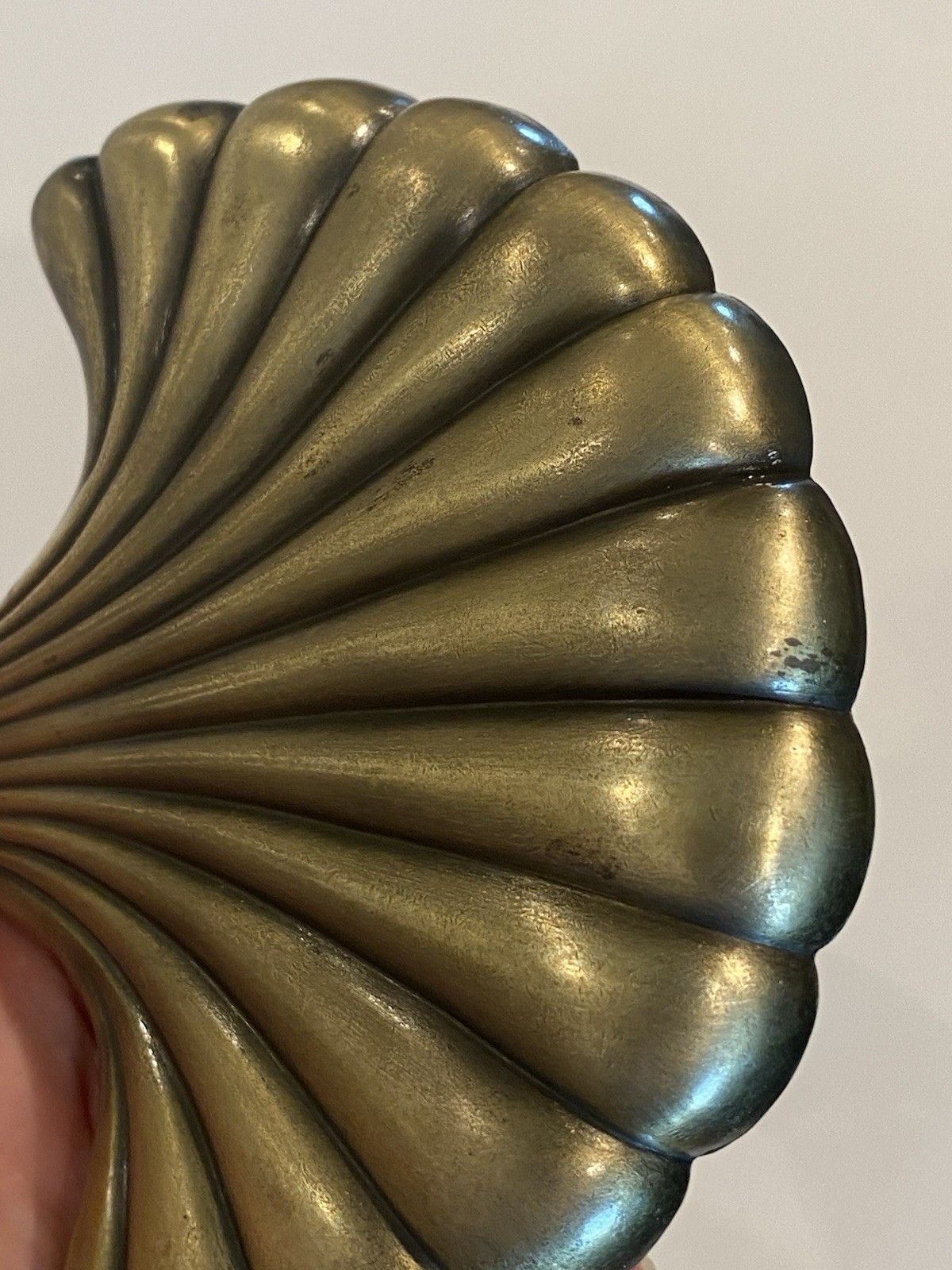 Vintage Brass Shell Curtain Tieback Hook Regency Beach Drape Tie Back 5.5”