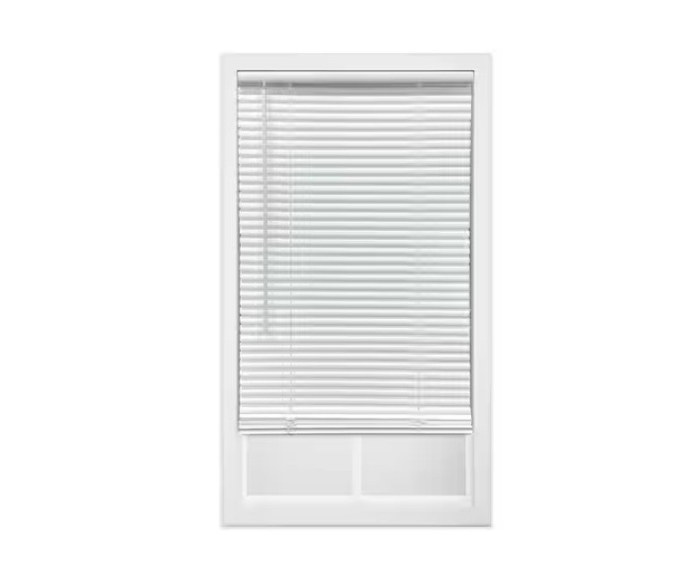 Perfect Lift White Cordless Light Filtering Eco Mini Blinds 32 in W 48 in L