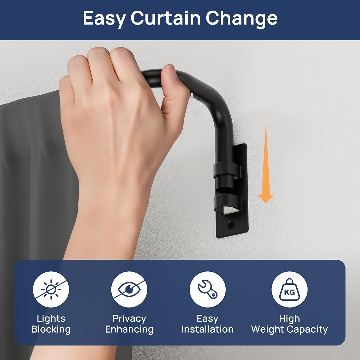 Blackout Curtain Rod Wrap Around Room Darkening Adjustable Window Hardware
