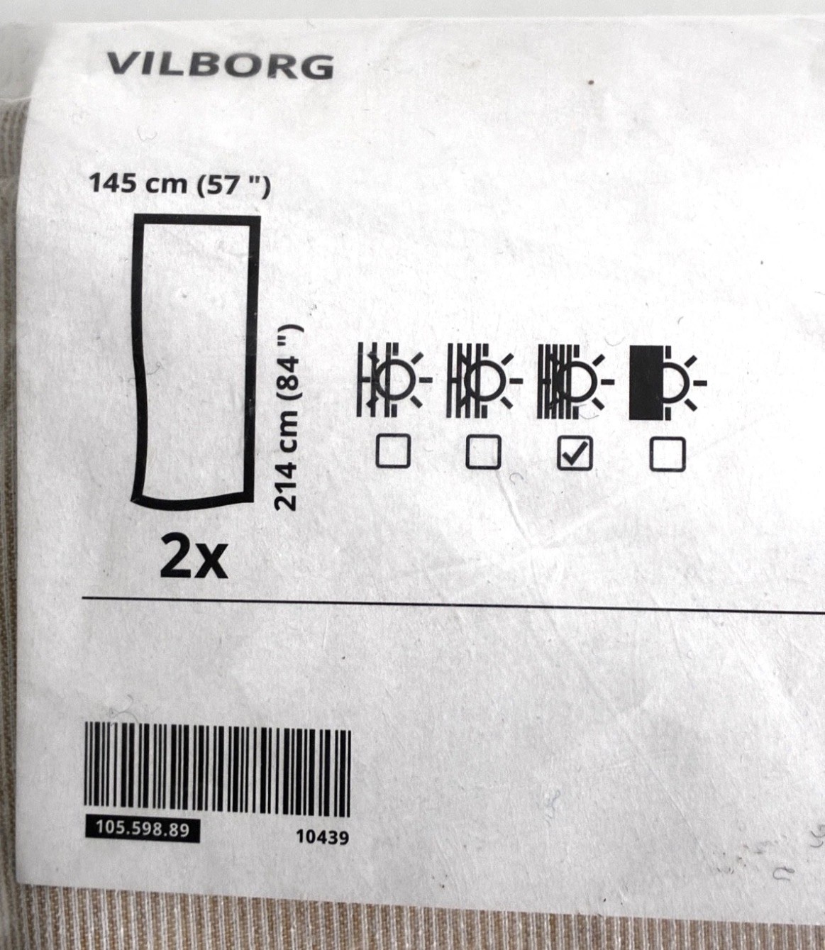 Ikea VILBORG Curtains 2 Panels 1 pair Room Darkening 57″ x 84″ gray