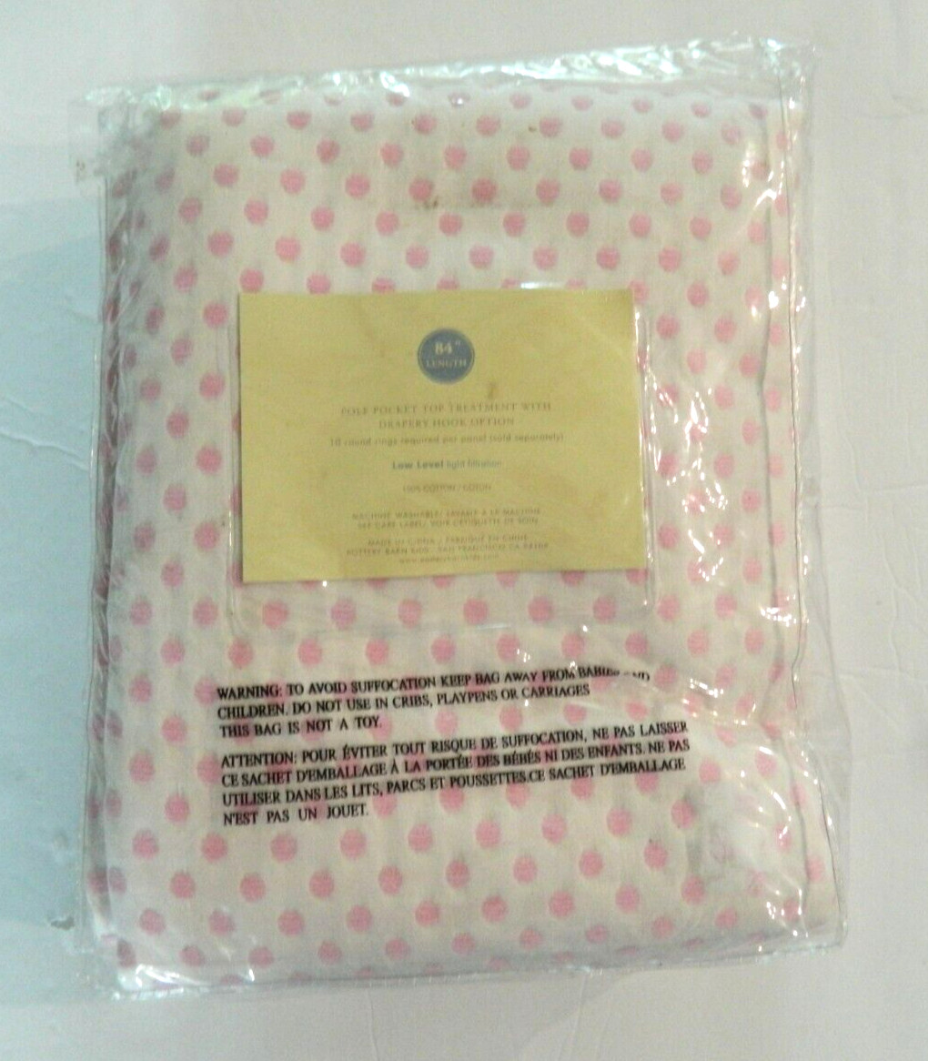 NIP Pottery Barn Kids Audrey Chenille Dot Panel Curtain Panel Pole Pocket 84×44″