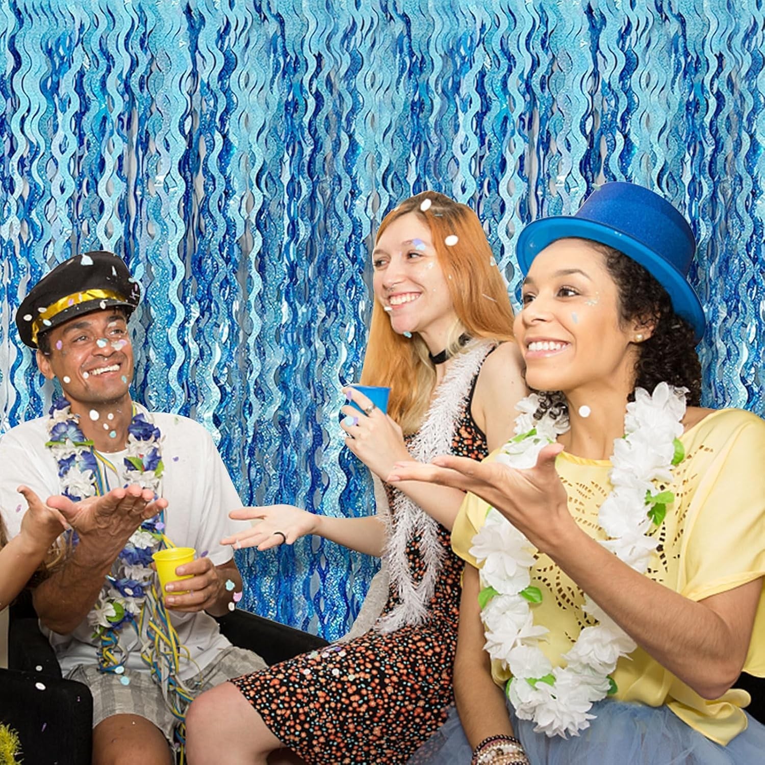 Reusable Metallic Wavy Fringe Backdrop Curtains – Perfect for All Occasions!