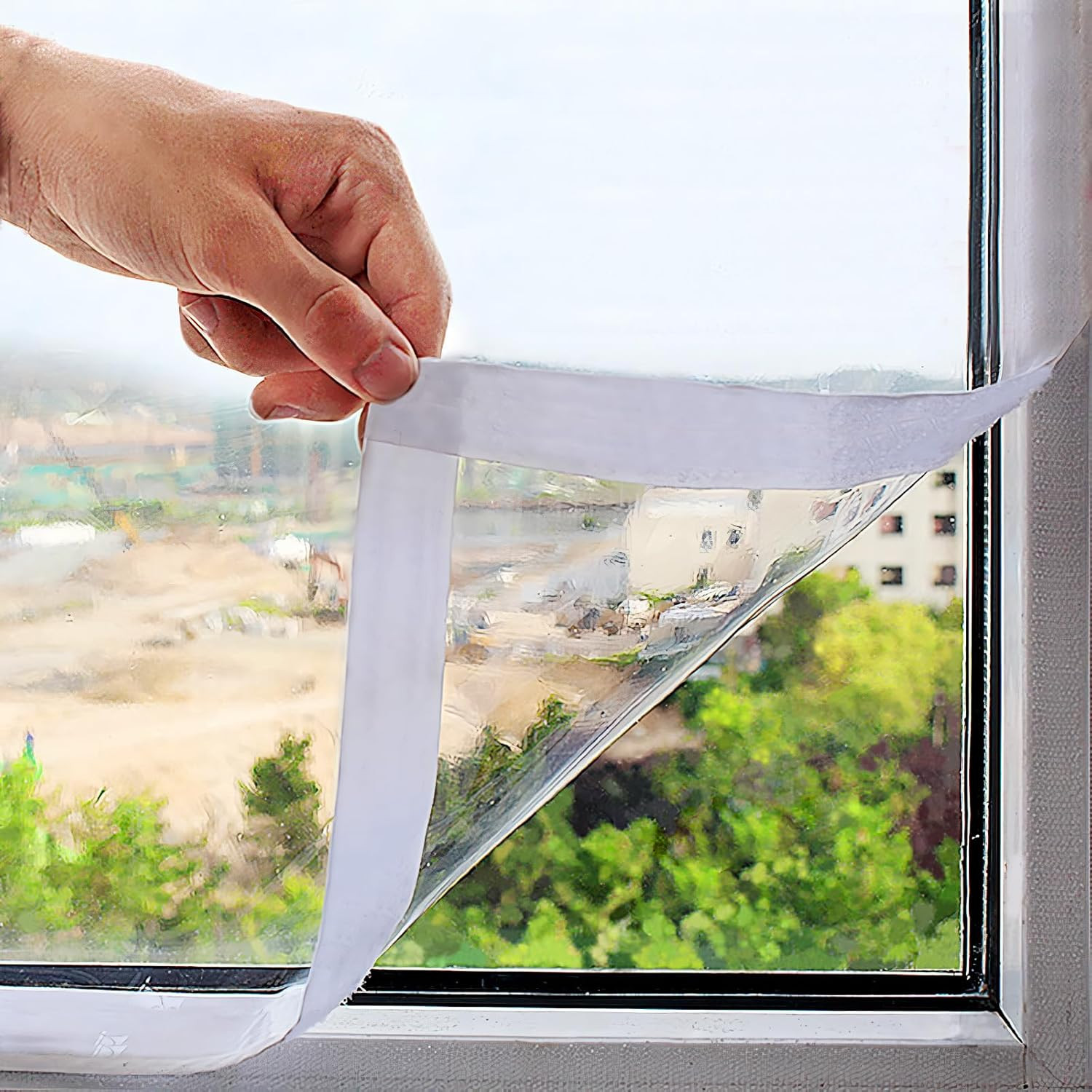 Adjustable Window Insulation Kit 47Inx63In(120X160Cm) for Winter Keep Cold Out,C