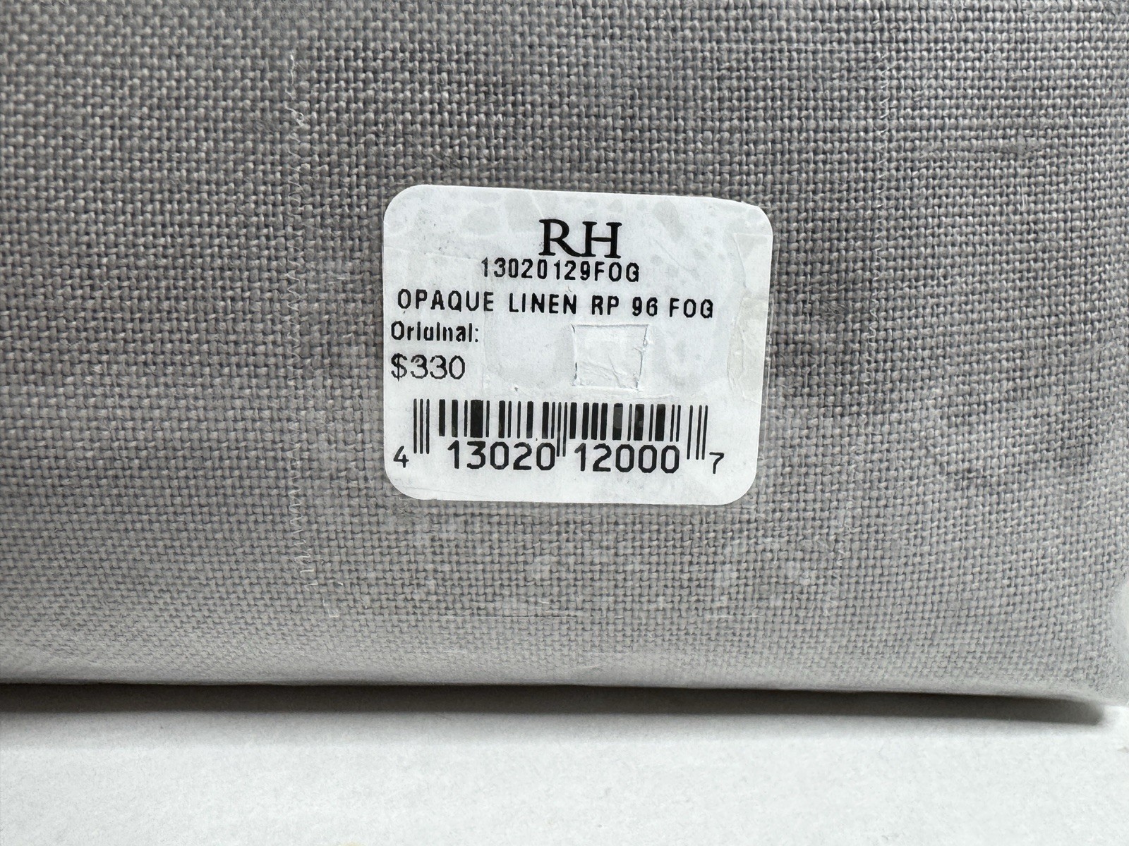 Restoration Hardware Opaque Belgian Linen Drapery RP 50″W x 96″L Fog NEW $330