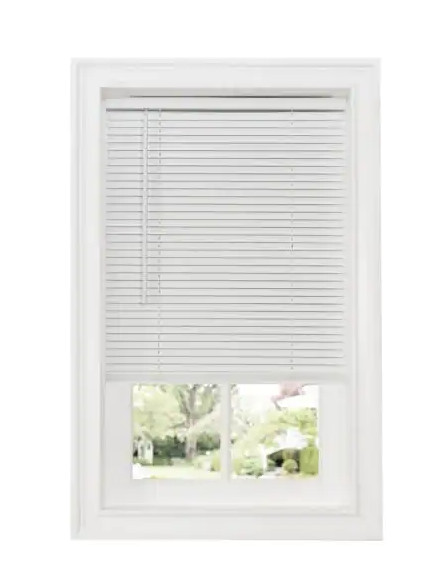 Achim GII Deluxe Sundown White Cordless Room Darkening Vinyl Mini Blind 34″x 64″