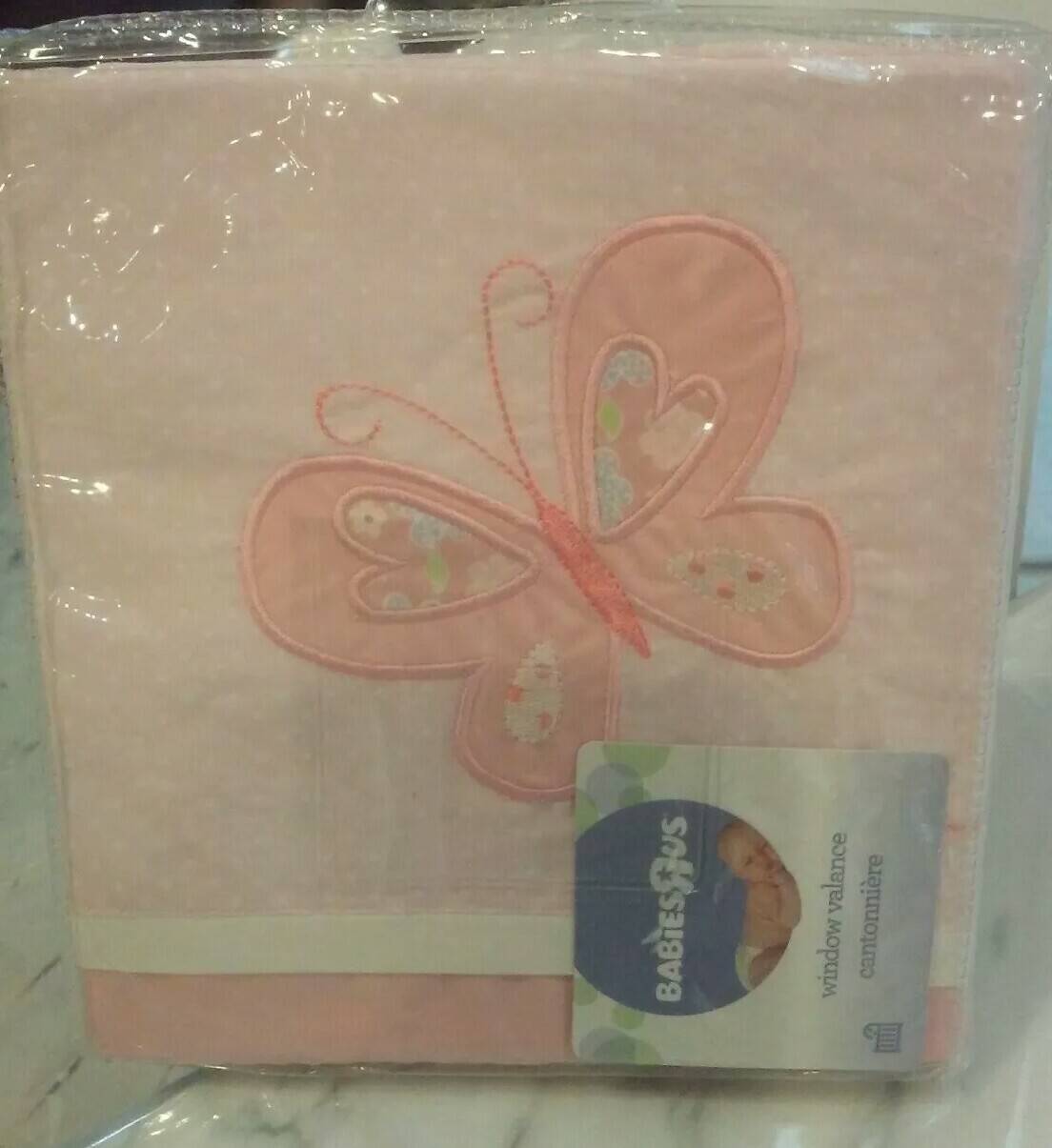 NWT, Butterflies BABIES R US Pink 58″ x 14″ VALANCE WINDOW TREATMENT