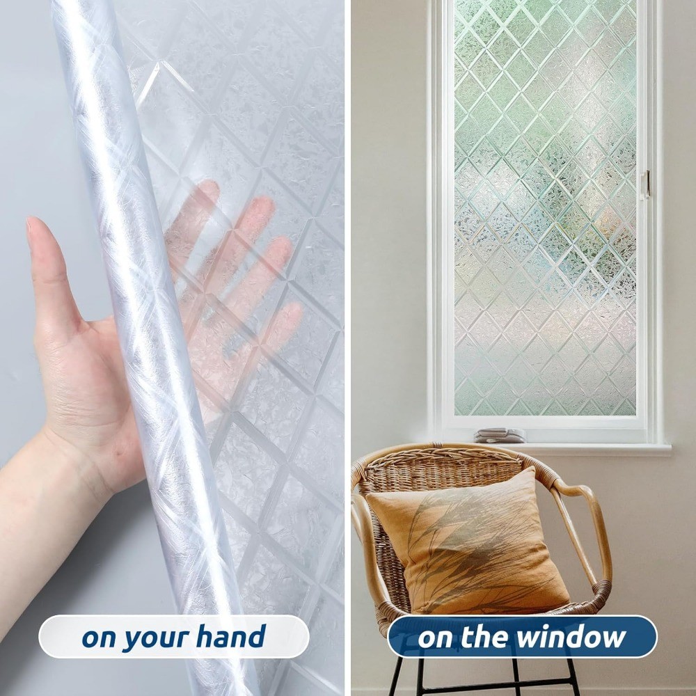 rabbitgoo Privacy Window Film Static Cling Glass Sticker 2 Roll of 35.4 x 78.7″