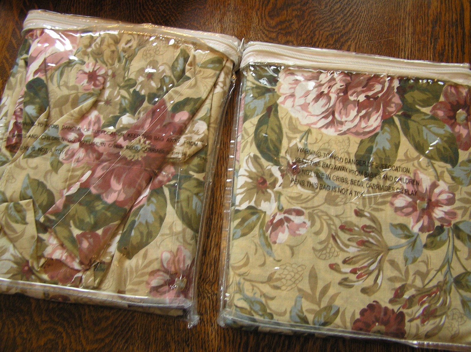 Set of 2 Floral Scalloped Curtain Valances 70″W x 18″L ENGLISH ROSE Cotton~~NIP!