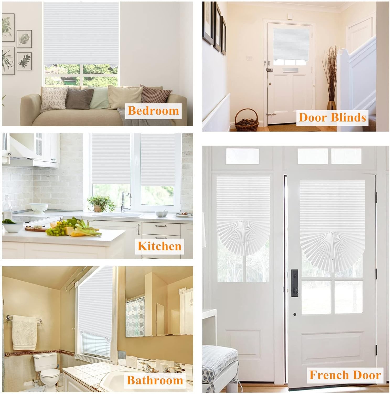 Window Blinds Cordless No Drill Cut to Size Clip On 24W x 59H, White – 1 Pack
