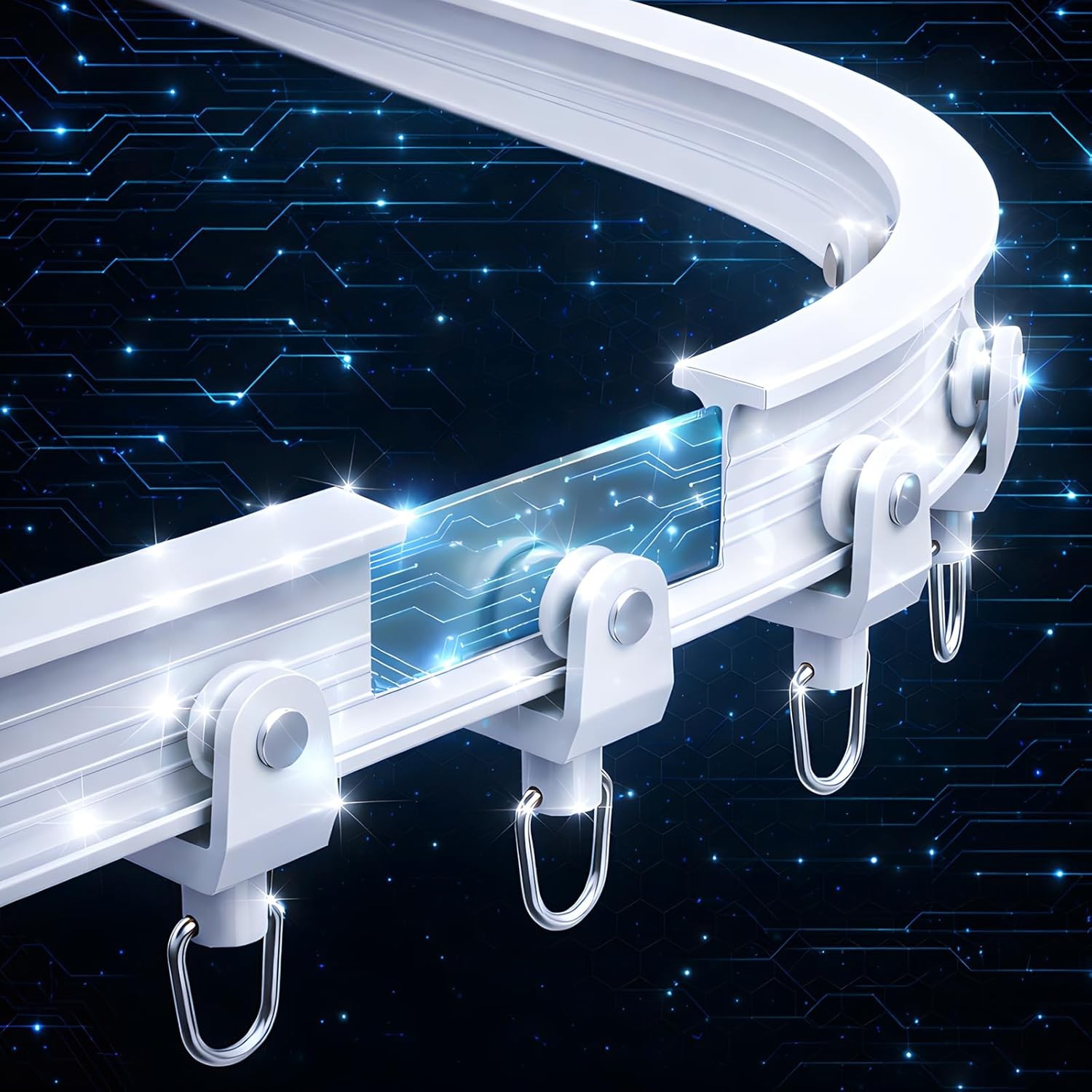 Flexible Ceiling Curtain Track Ceiling Mount Curved Curtain Rod Sliding Curtain