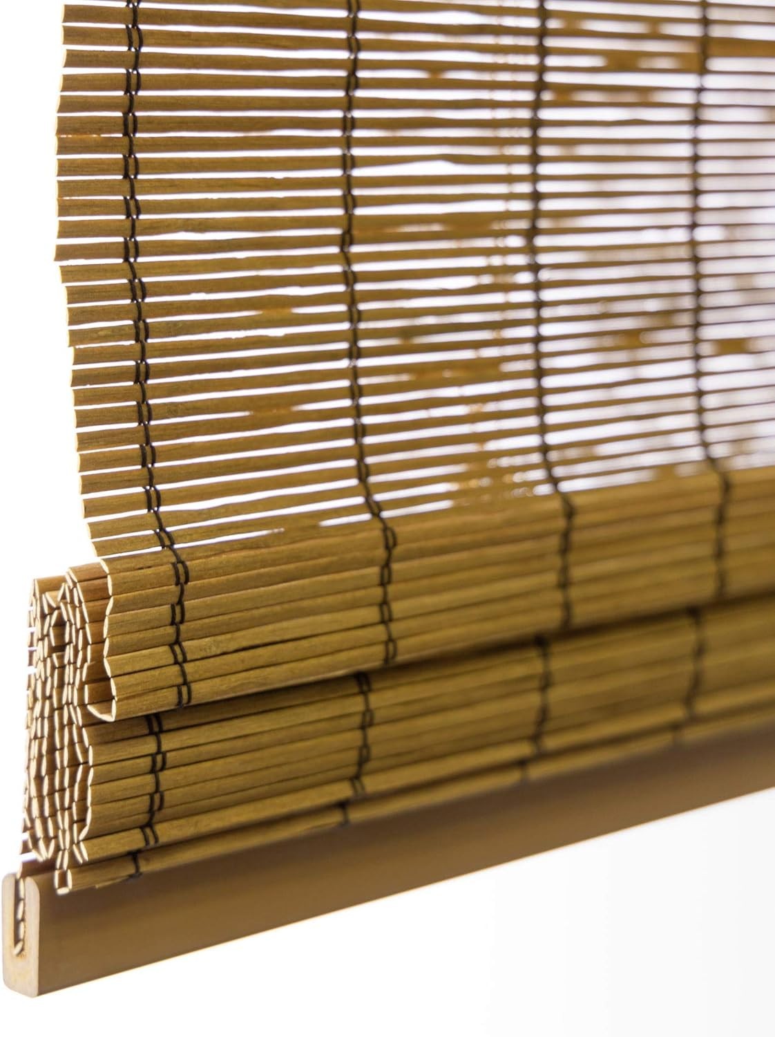 Natural Bamboo Cordless Window Shade for Cozy Boho Coastal Decor, 34″ x 64″