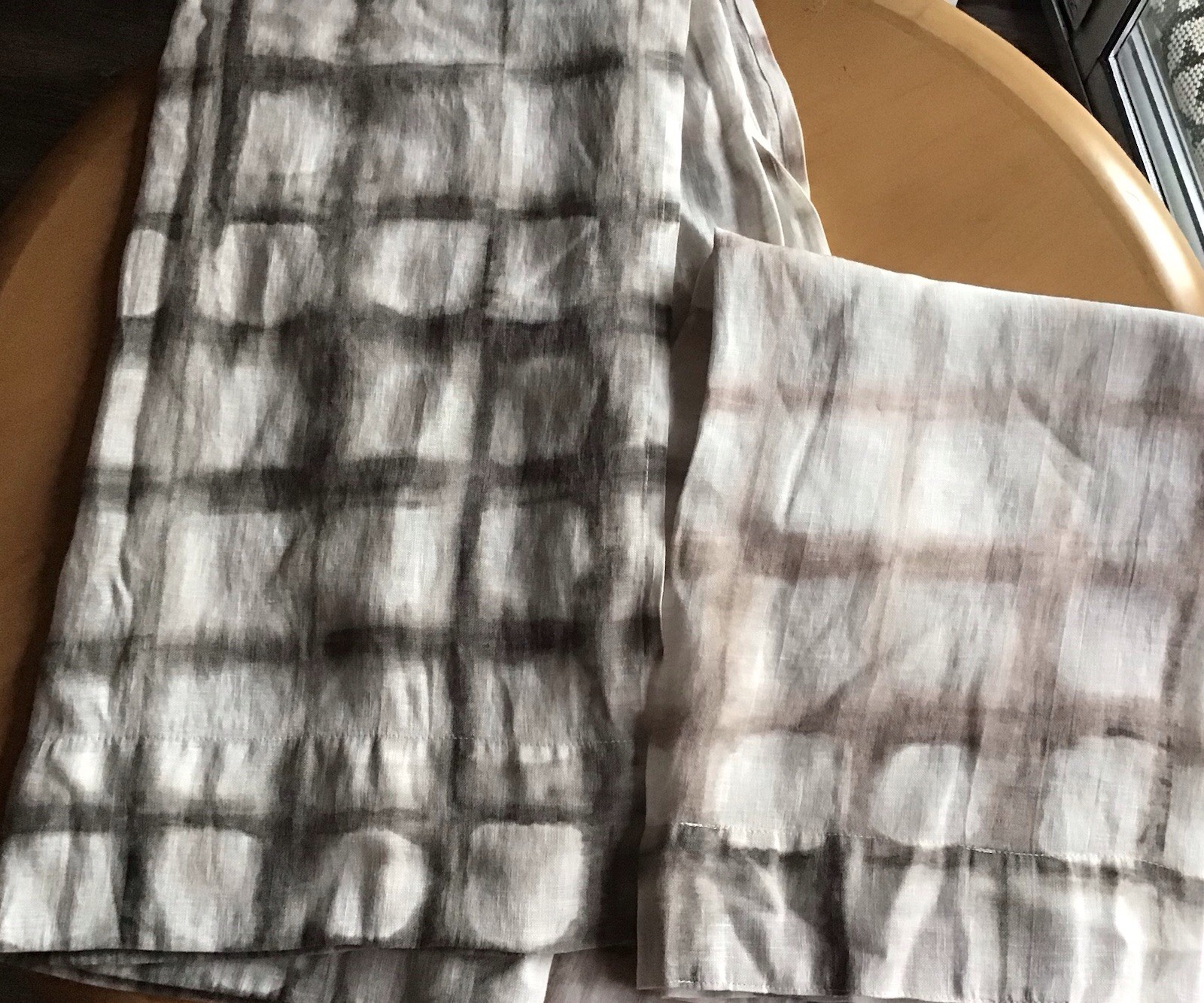 Crate and Barrel Mori Curtain Panels (2) Linen Blend 46 X 84