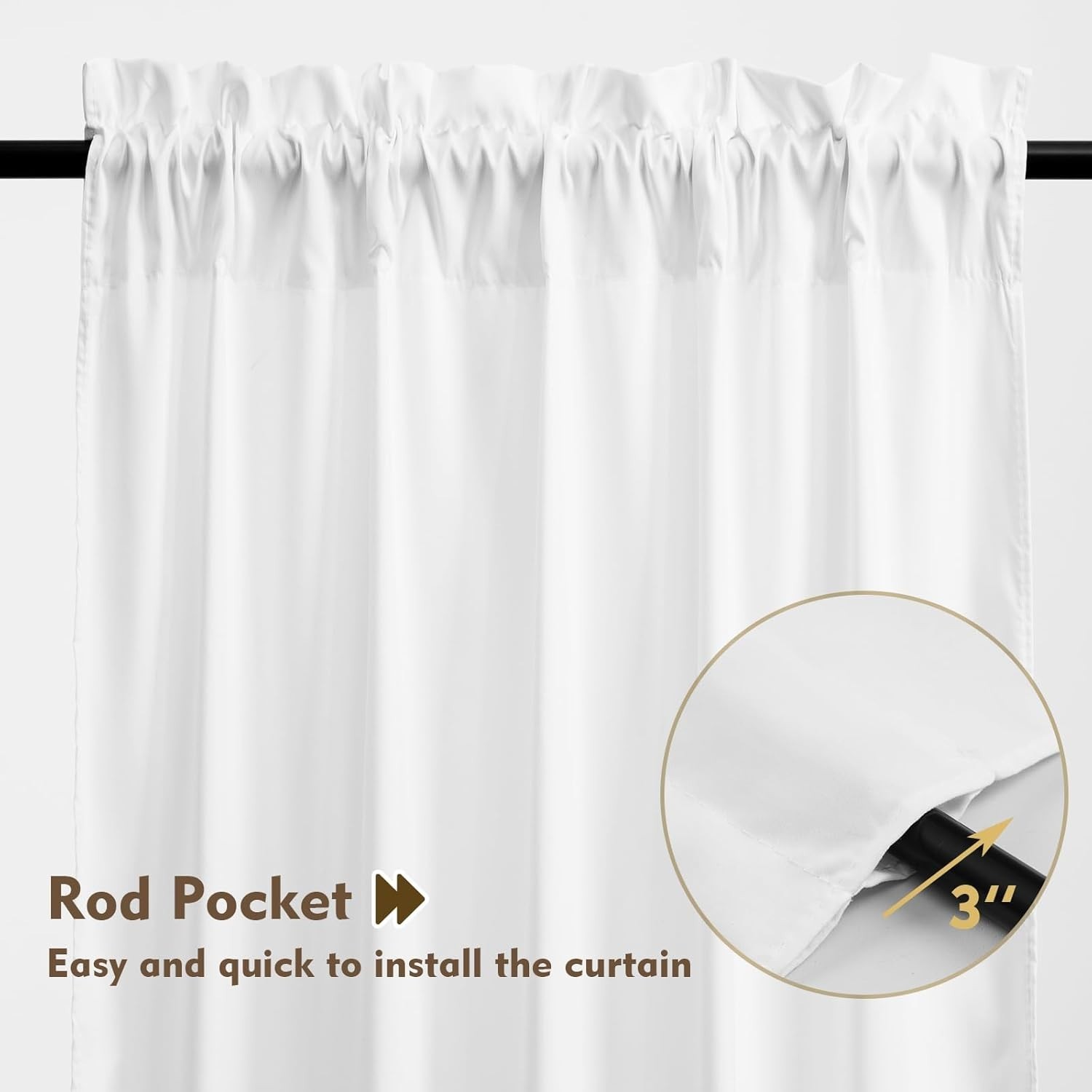 “2Pcs 36inch Kitchen Tier Curtains for Windows,Semi 30″”W x 36″”L(Pack of 2) Whi