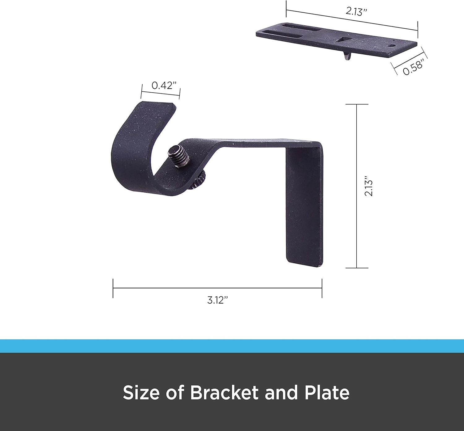 Sleek Fast Fit 5/8″ Curtain Rod Brackets – Easy Installation, Modern Look