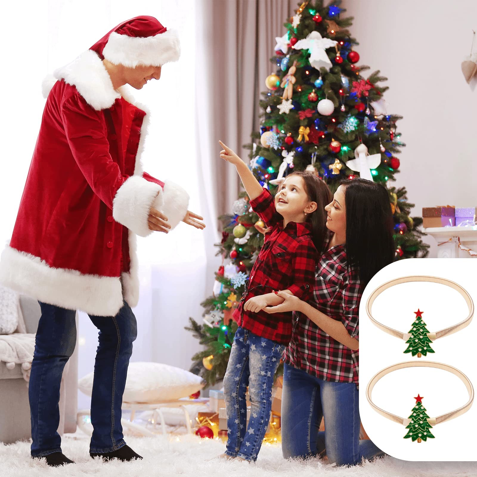 2 Pack Christmas Curtain Tieback Buckle Aluminum Alloy Spring Design Tree