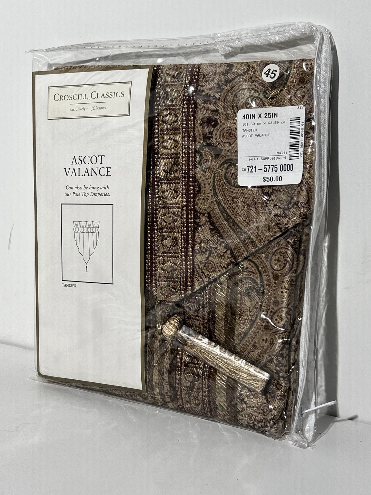 Croscill Classics Ascot Valance TANGIER 40×27 Vintage Antique NEW