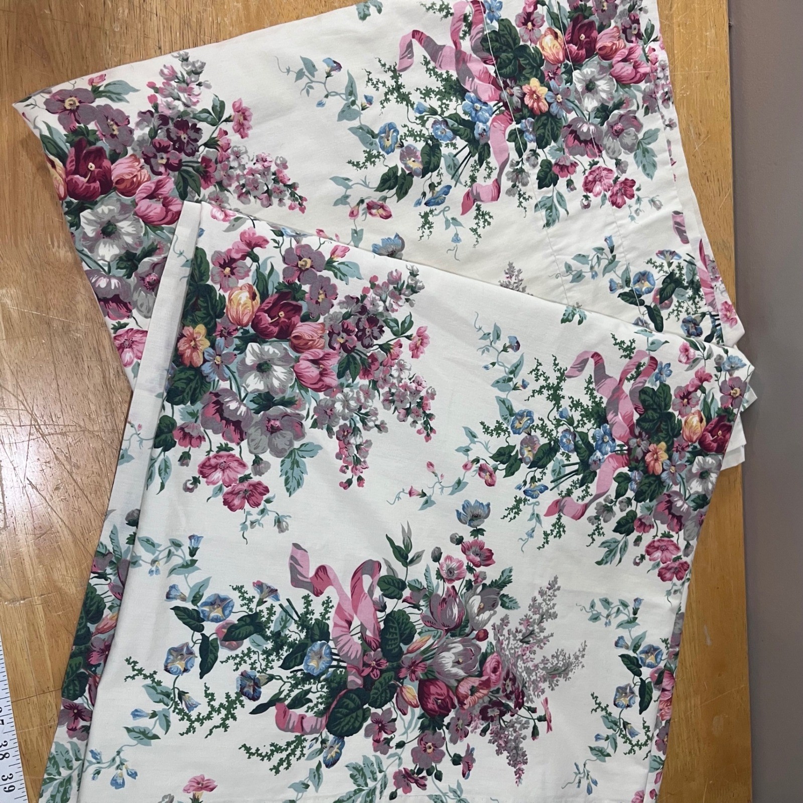 Vtg Croscill English Garden Floral Curtain Panels Set of 2 Cottagecore 40×84
