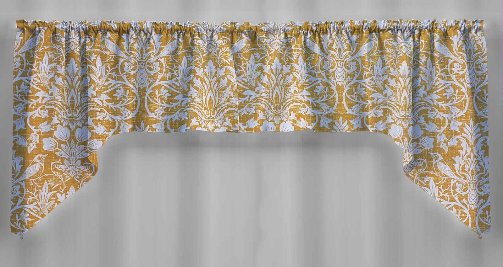 Gold Floral Damask Valances, Curtains or Swags