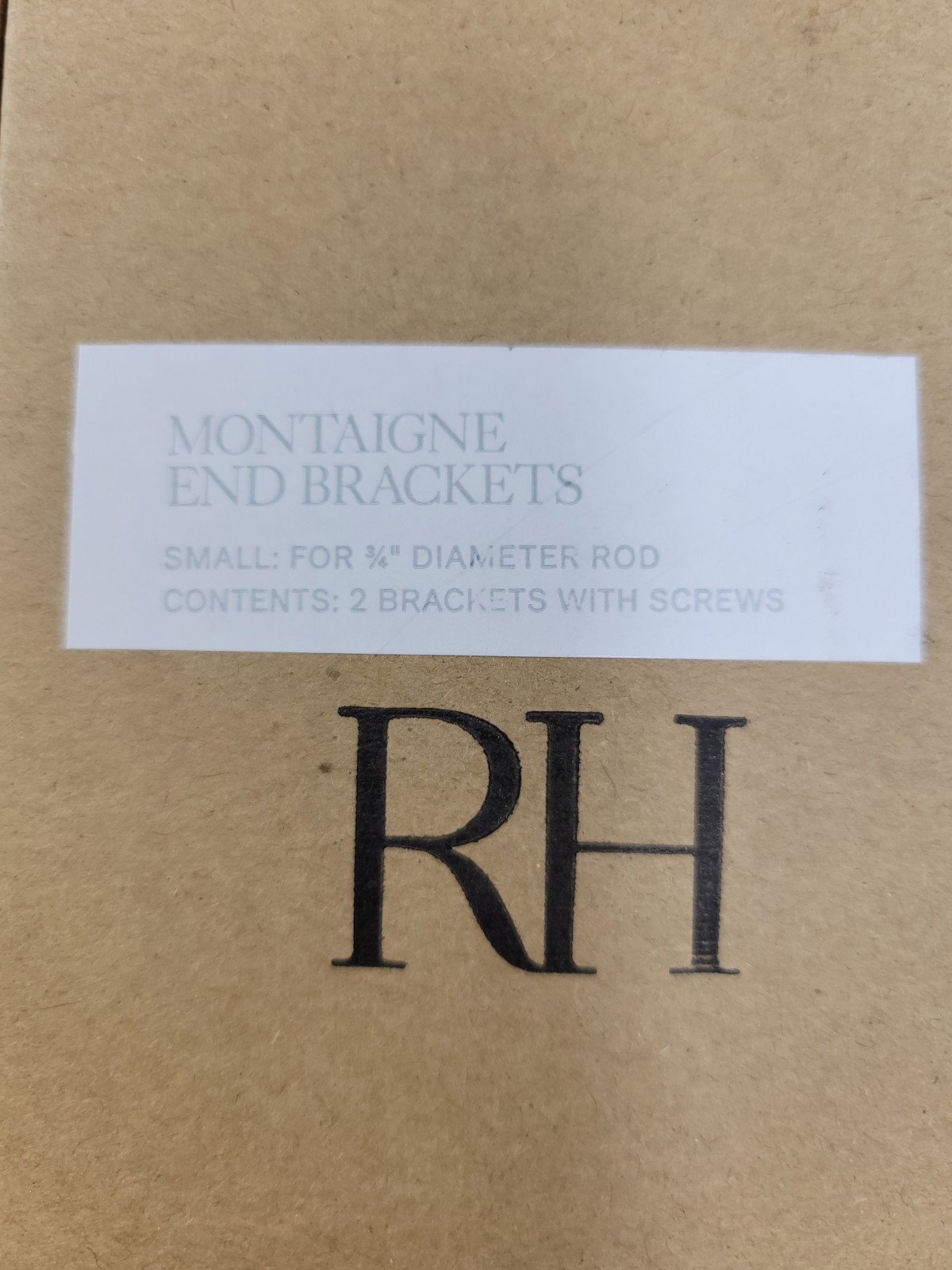 Set of 2Restoration Hardware Montaigne End Brackets Small Black for 1/4 in Rods