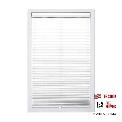 Cordless 1″ Light Filtering Pleated Shade – White – 21.5″ W x 48″ H – White