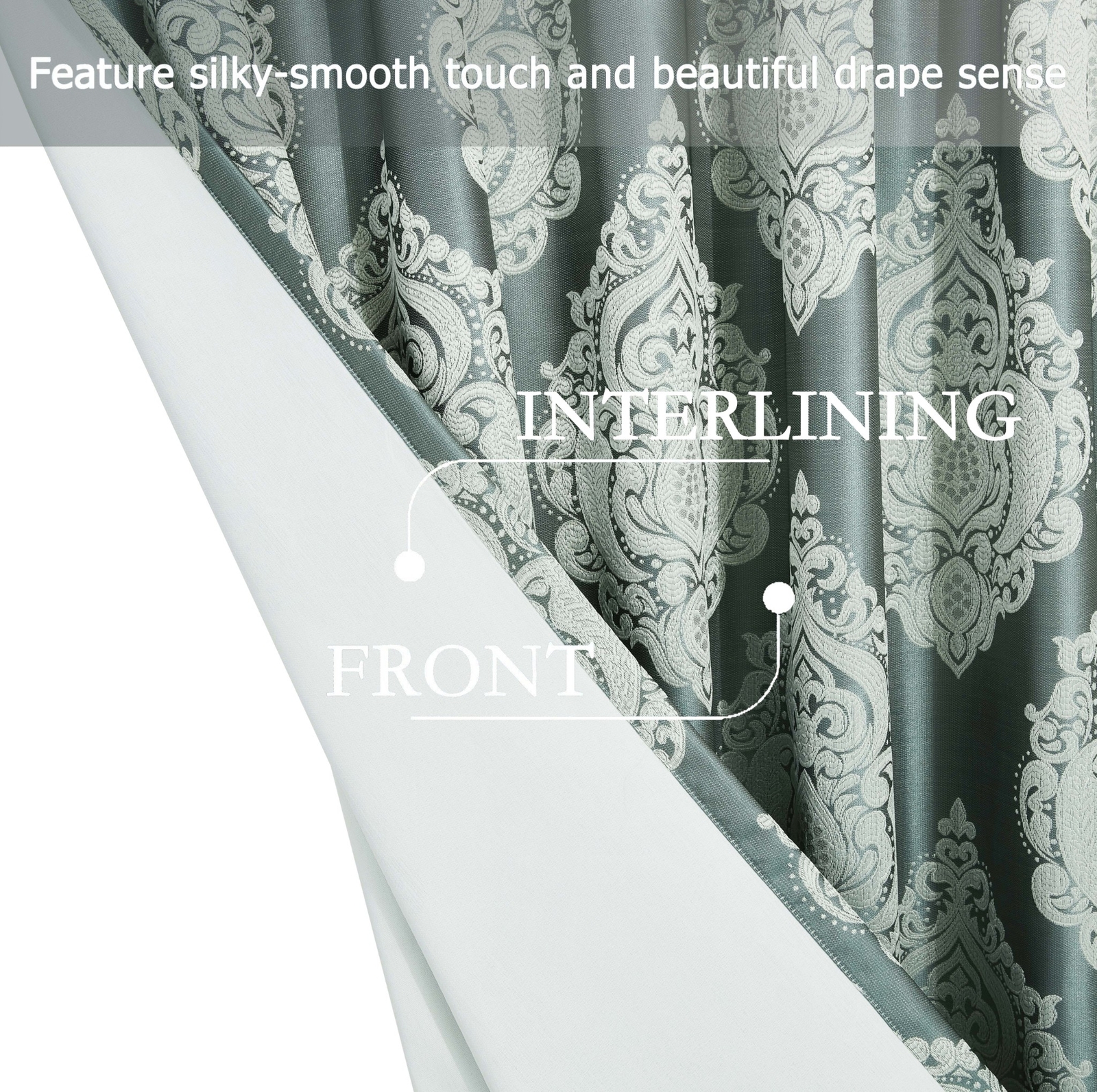 Sterling Creek Luxury Traditional Jacquard Medallion Window Curtain Panel Set