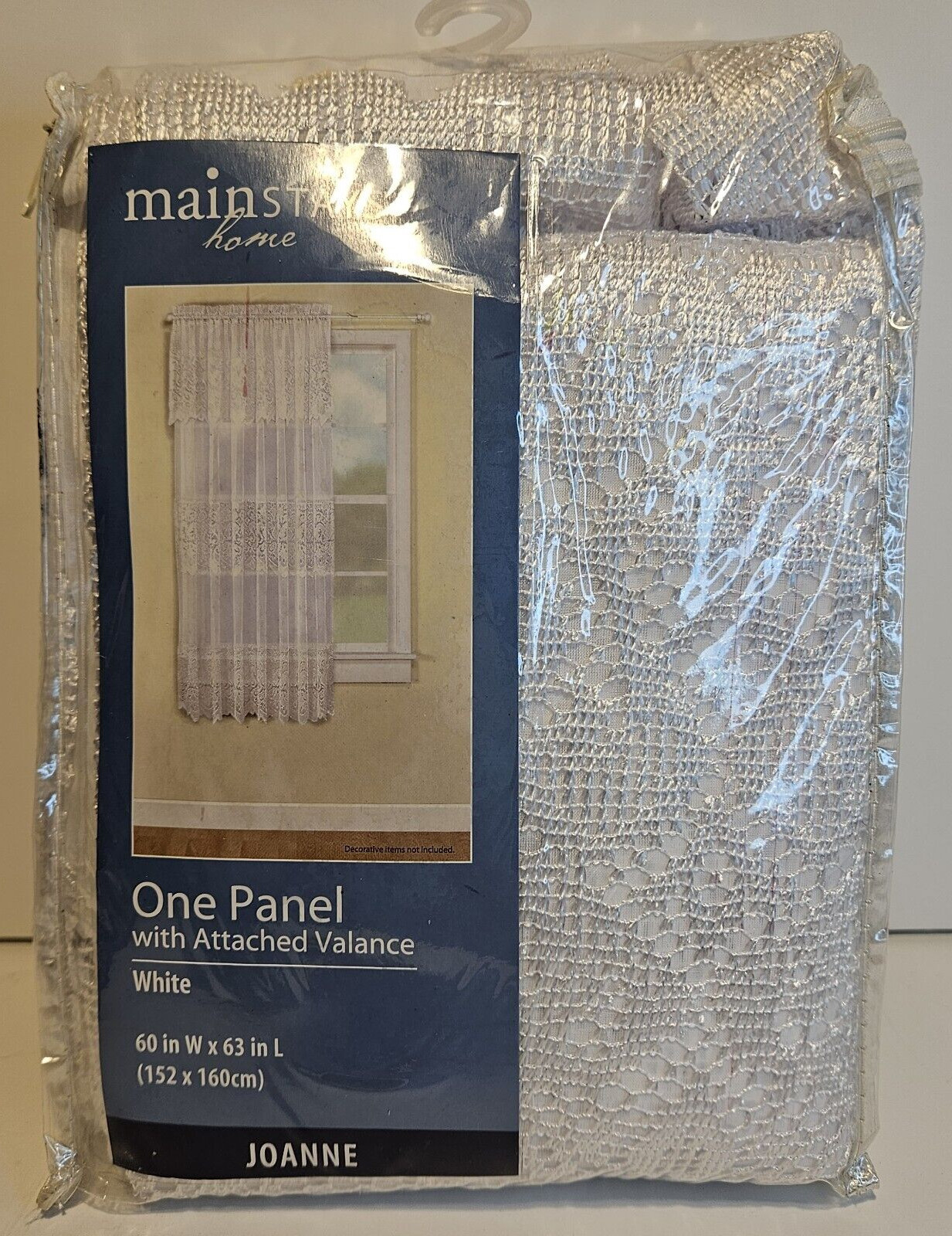 Mainstays Window curtain panel Home Window With Attached Valance 60 in W 63 in L