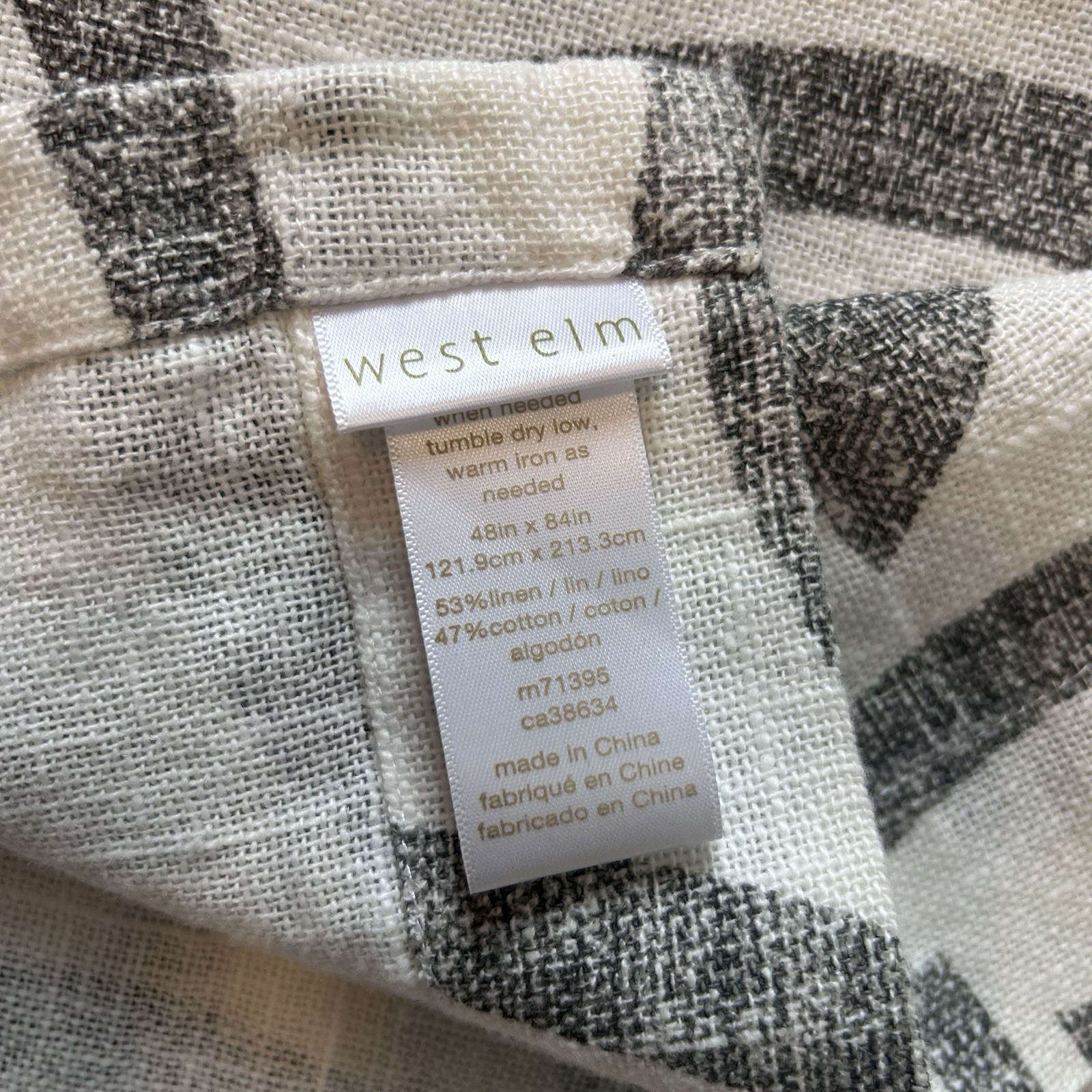 Set Of 2 West Elm Linen & Cotton Light Filtering Curtains Panels, 48×84”
