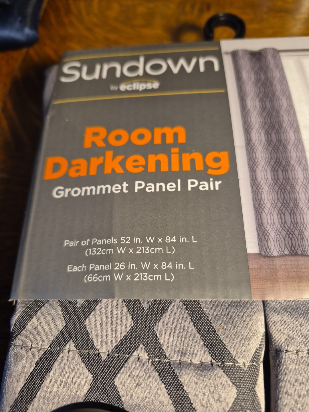 Sundown Room Darken Curtain 2 Panel Hyland Gray 52″WX84″L NEW Free Shipping