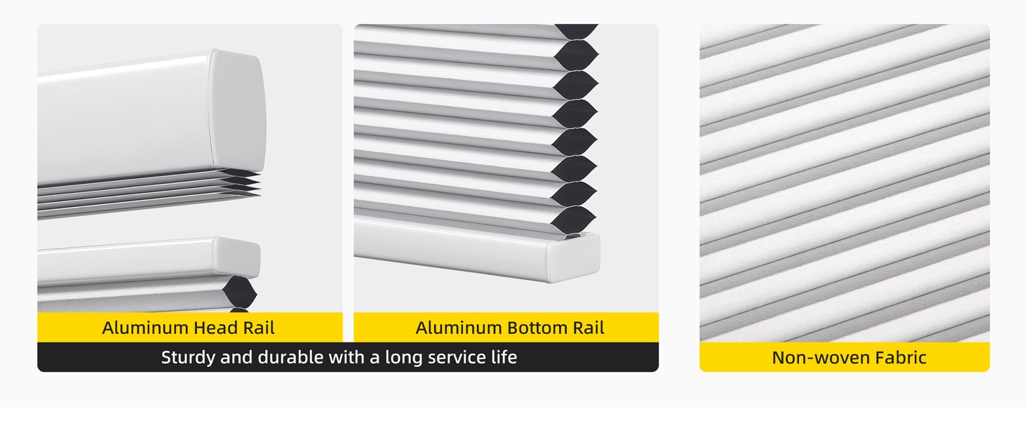 Down Bottom Up Cordless Cellular Shades, 46×64 in, White | Light filtering