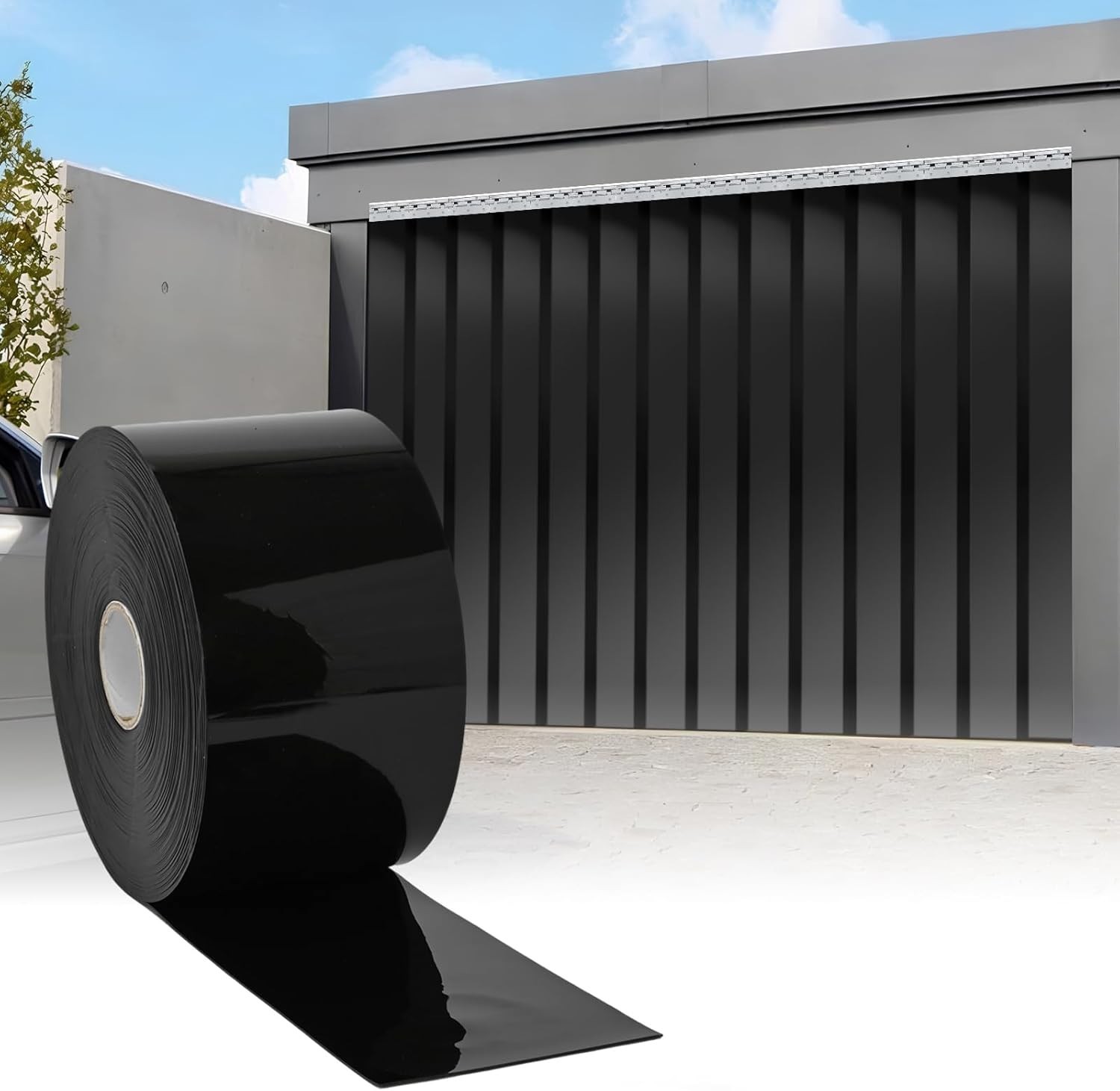 164Ft Commercial Plastic Strip Door Curtain Black PVC Strips Curtains Vinyl Bulk