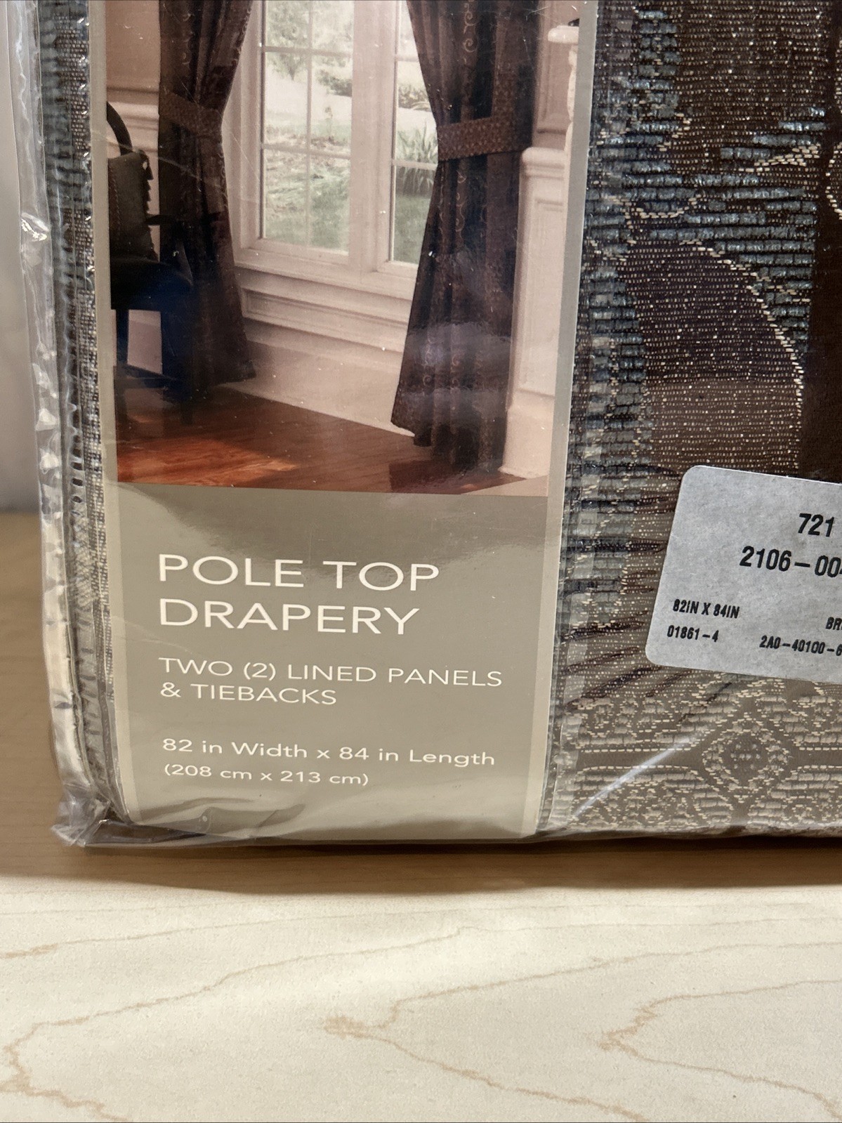 CROSCILL GALLERIA BROWN BLUE (PAIR) DRAPERY PANELS 41 X 84 TUSCAN POLE TOP NEW