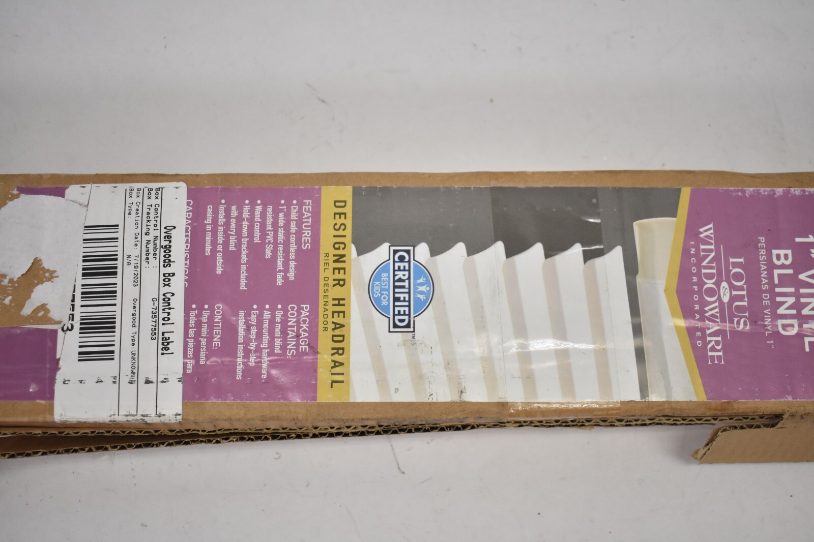 Lotus & Windoware Cordless 1″ Vinyl mini Blind 22″ W x 60″ L White MLX2260WH