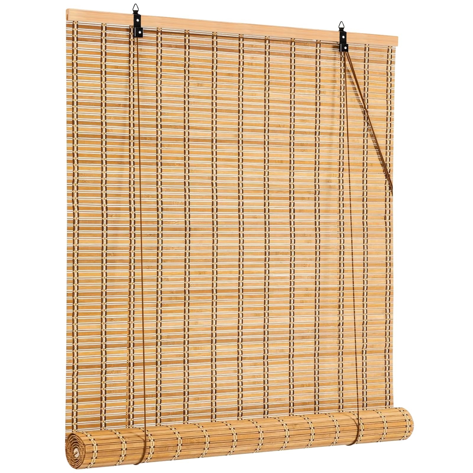 Bamboo Blinds Roll Up Roman Window Shades Indoor Outdoor Patio Light Filtering