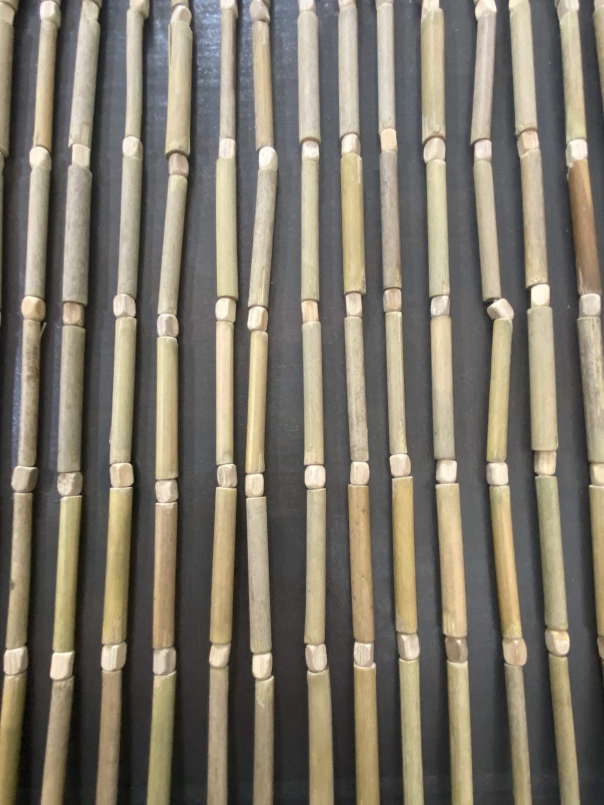 60 Strings Natural Bamboo Beaded Curtain for Doorway Or Window Handmade 76” Long