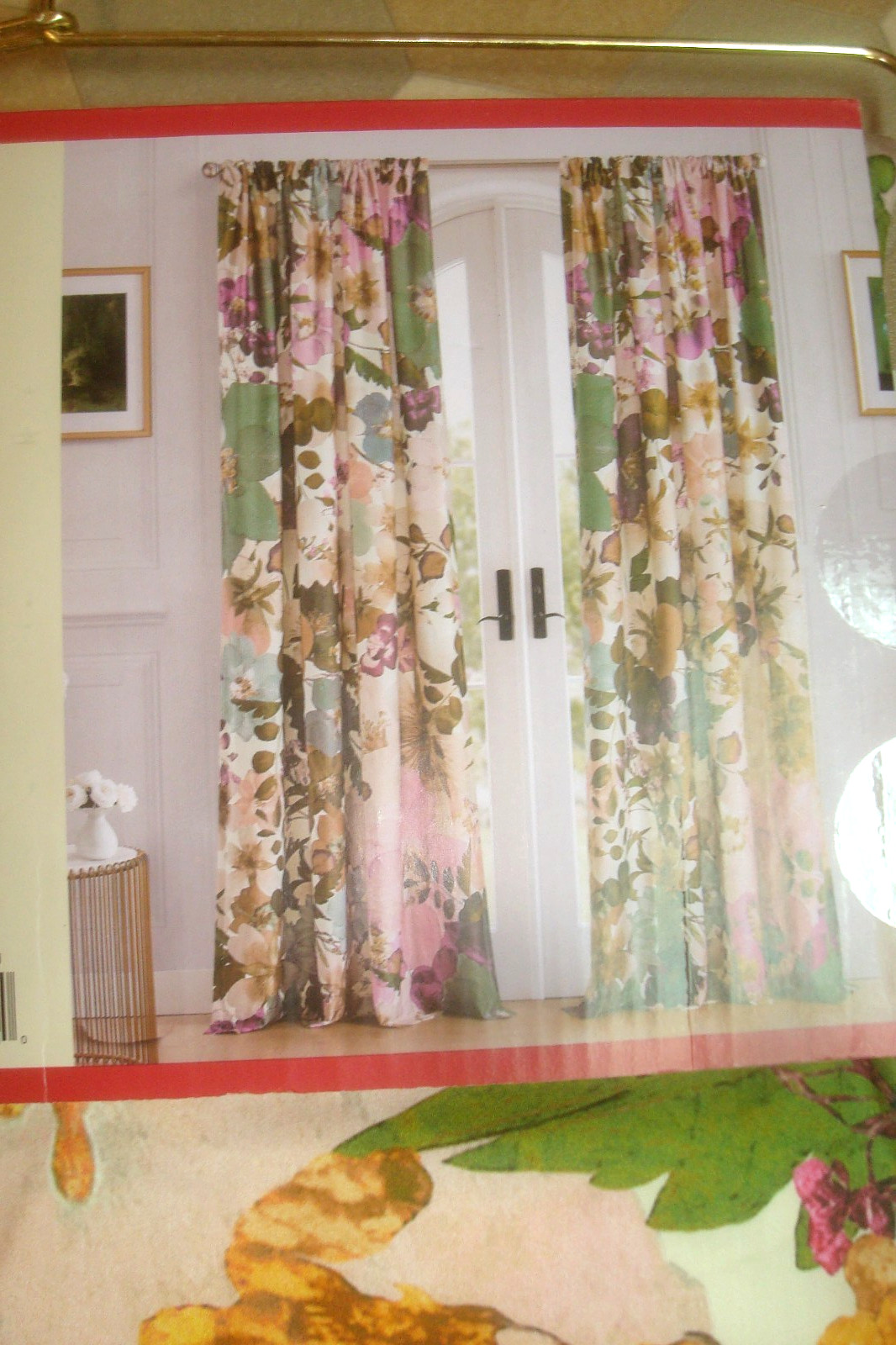 NWT Ted Baker 2 pc LINED Window Curtain Panels Mod Floral Cotton 50 x 95″ lg