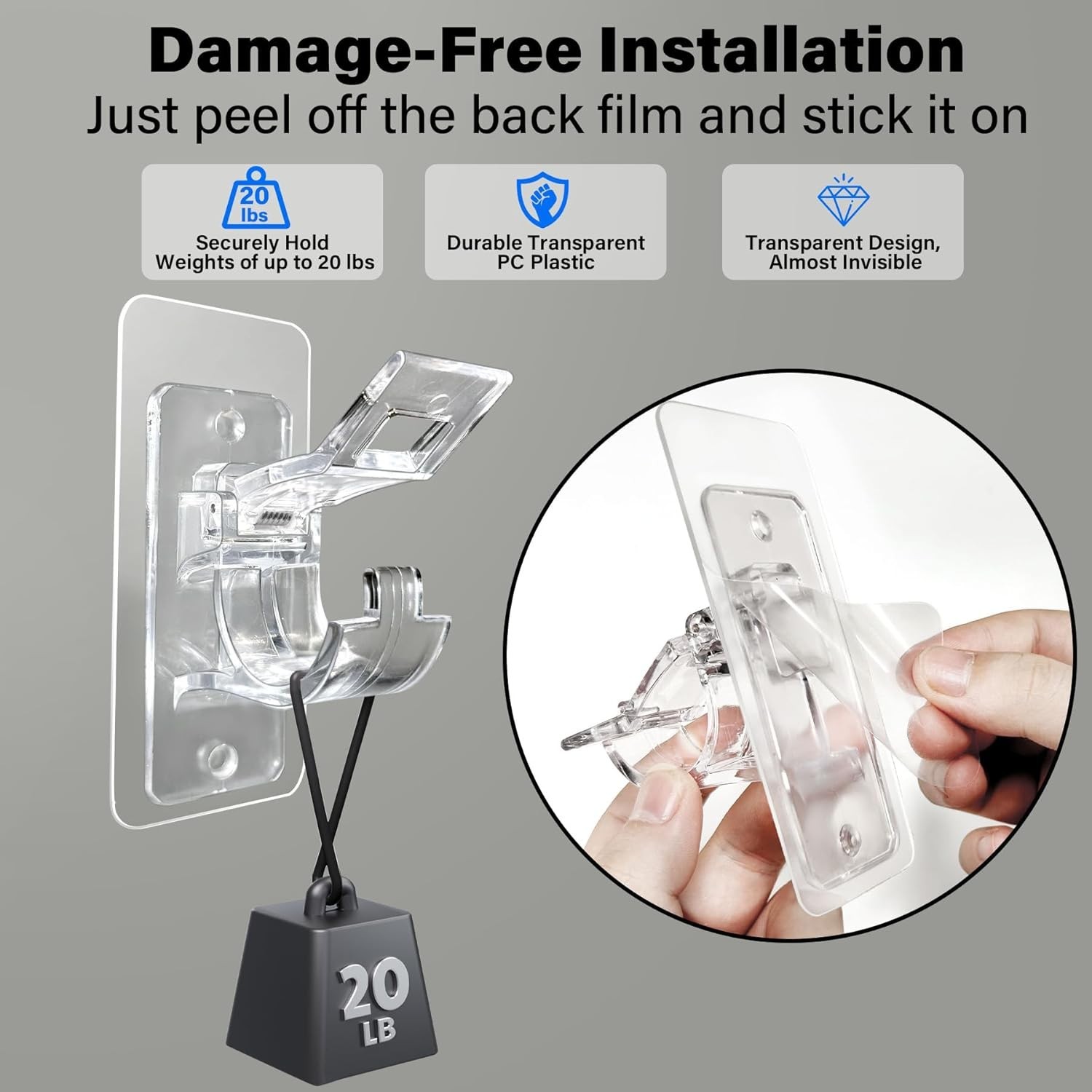 Multipurpose Adhesive Curtain Rod Holders – 6 Pack for Easy, No Damage Setup