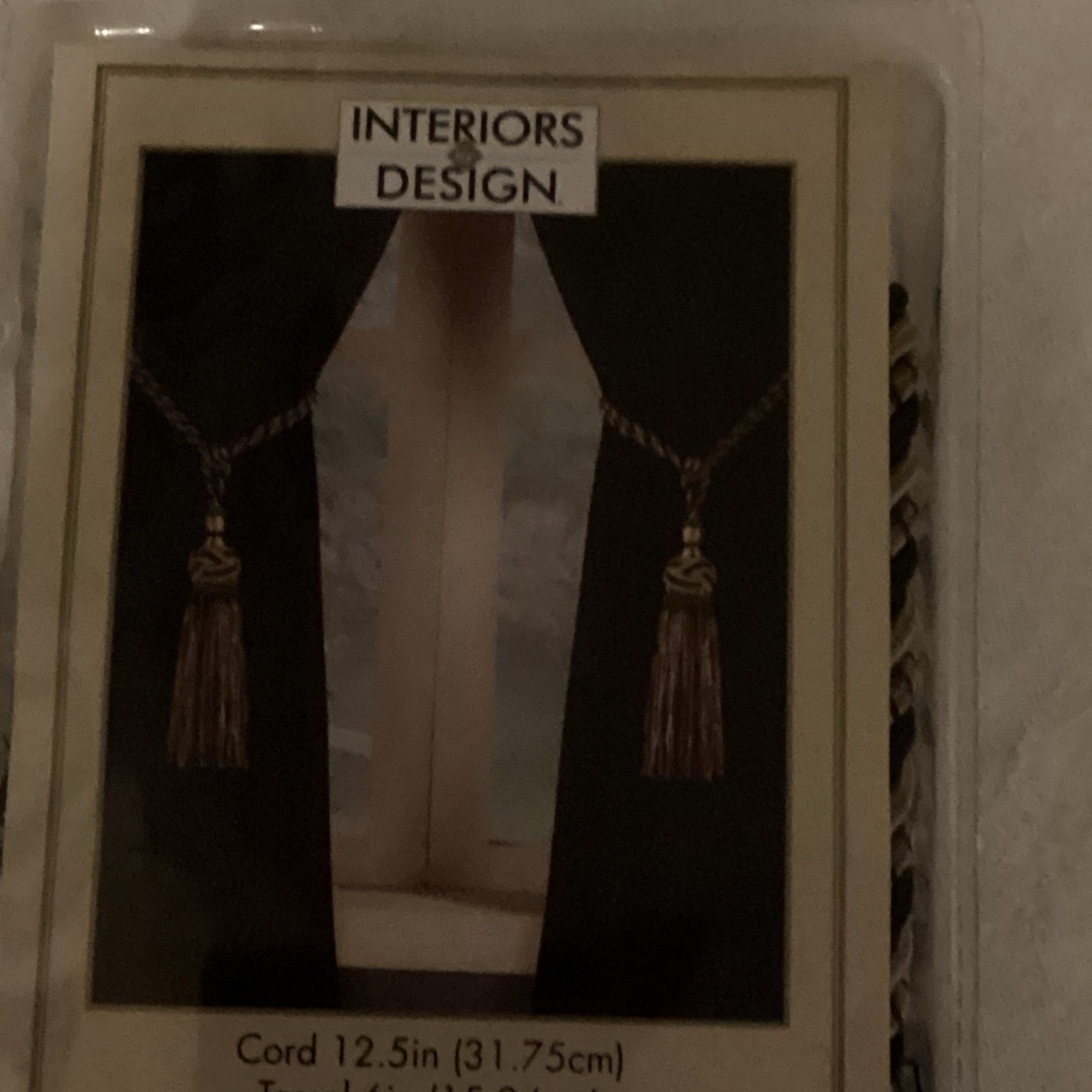 Interiors Design 2 Single Tassel Tiebacks 12.5″ Cord Black & Gold New