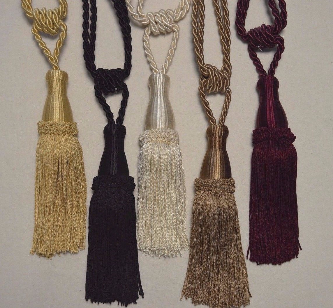 Curtain & Chair Tie Back -30″spread with 6″tassel in 5 Bright colors.