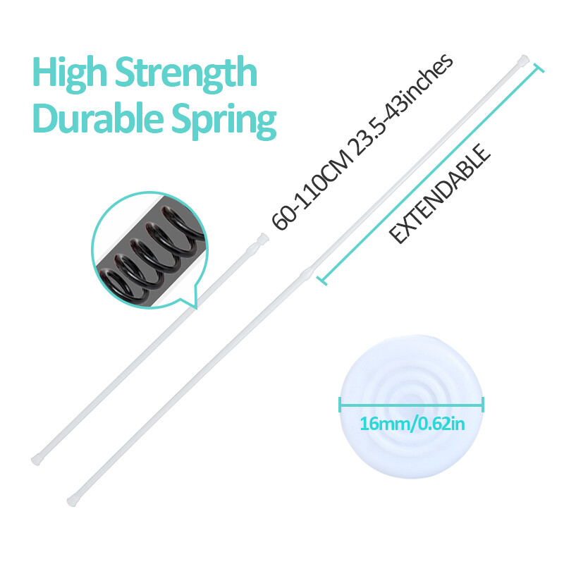 Spring Tension Curtain Rod For Window Kitchen Bathroom Cabinet Adjustable Length