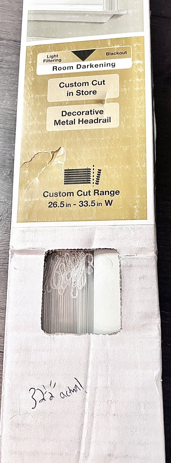 Hampton bay 10793478184255 White Cordless 1 in. Vinyl Mini blind 32-1/2” W x 48”
