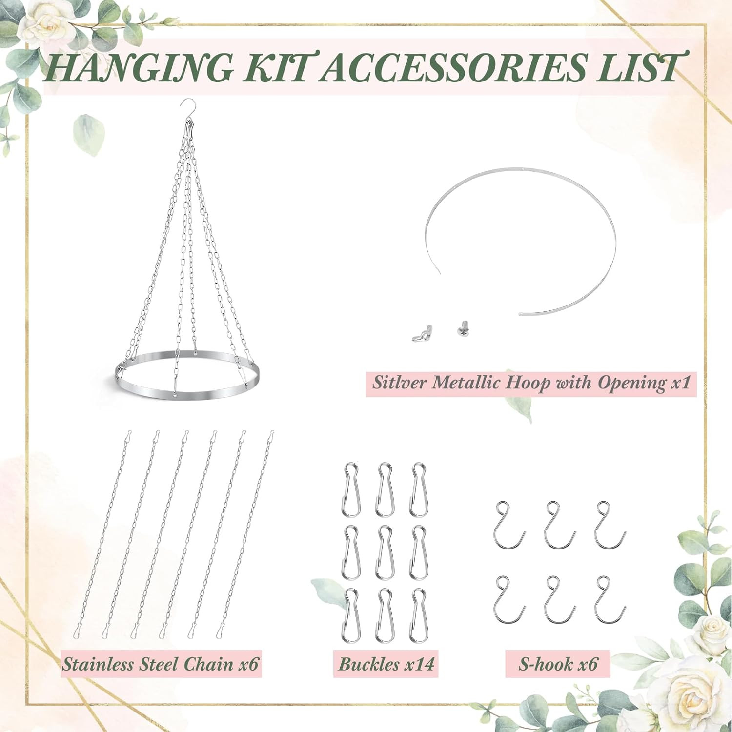 5Ft X 20Ft 6 Panels 12 Inches Ceiling Drapes Hanging Kit with Drapery Hoop