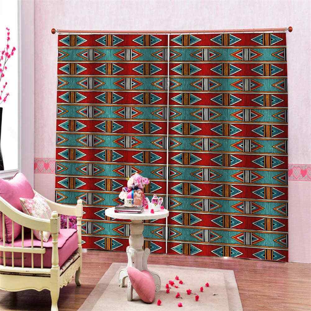 Simple nice patterns on red bricks Printing 3D Blockout Curtains Fabric Window
