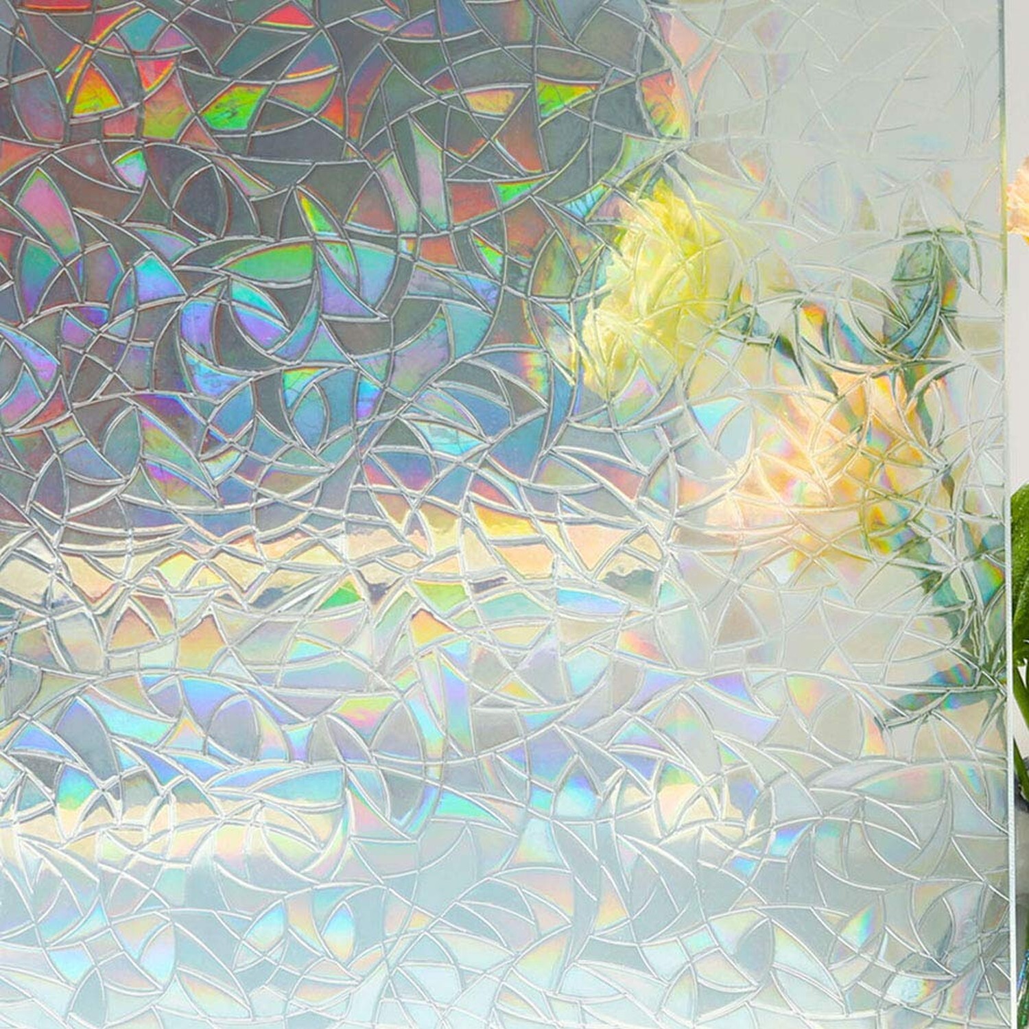 3D Prism Window Film,Transparent Decorative Glass Film Window Door Tint,Rainb…