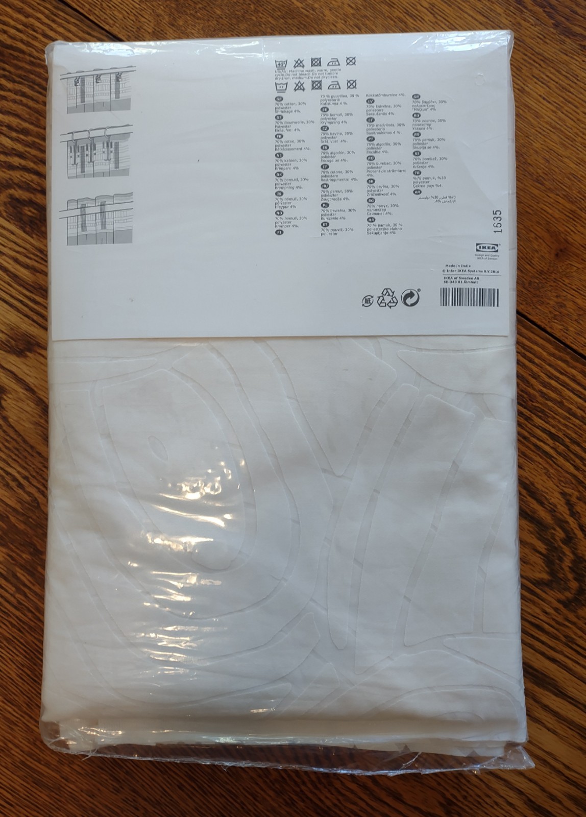 IKEA Nordis Curtain Panels 57” x 98″ Ivory Floral Light Filtering