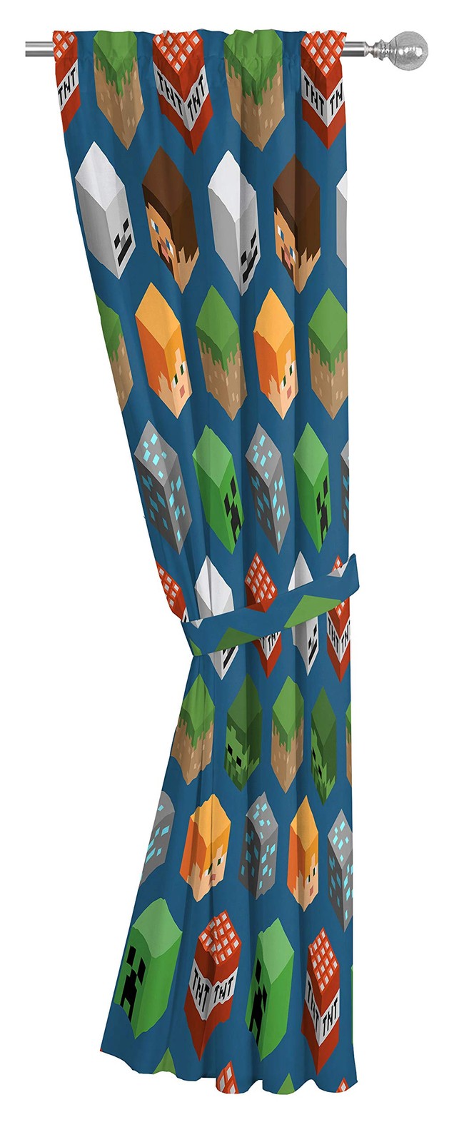 Minecraft Isometric Blue 63 in Drapes 4 Piece Set – Beautiful Room Decor&Easy…