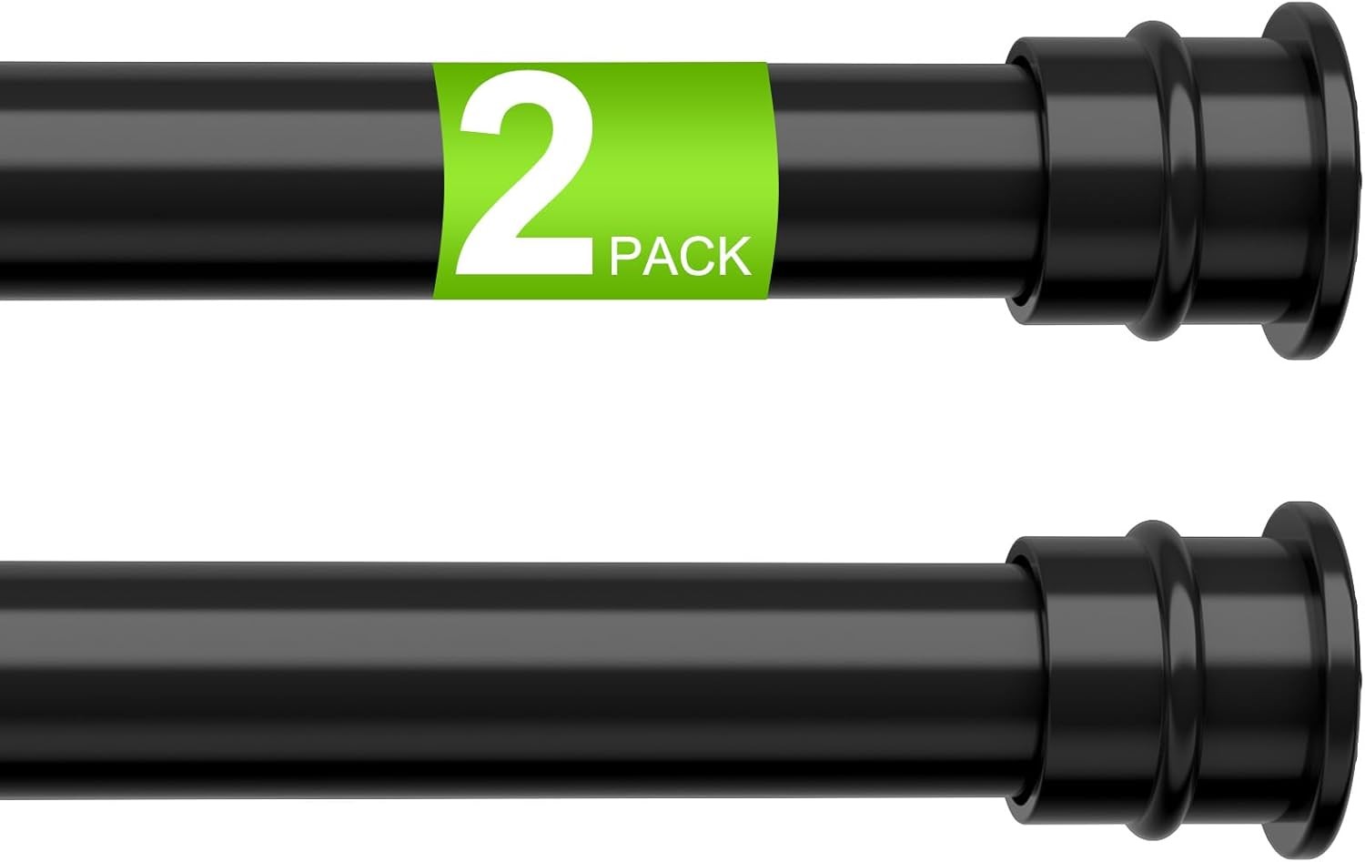 2 Pack Spring Tension Rods 28-48 Inches No Drill Tension Curtain Rods Black