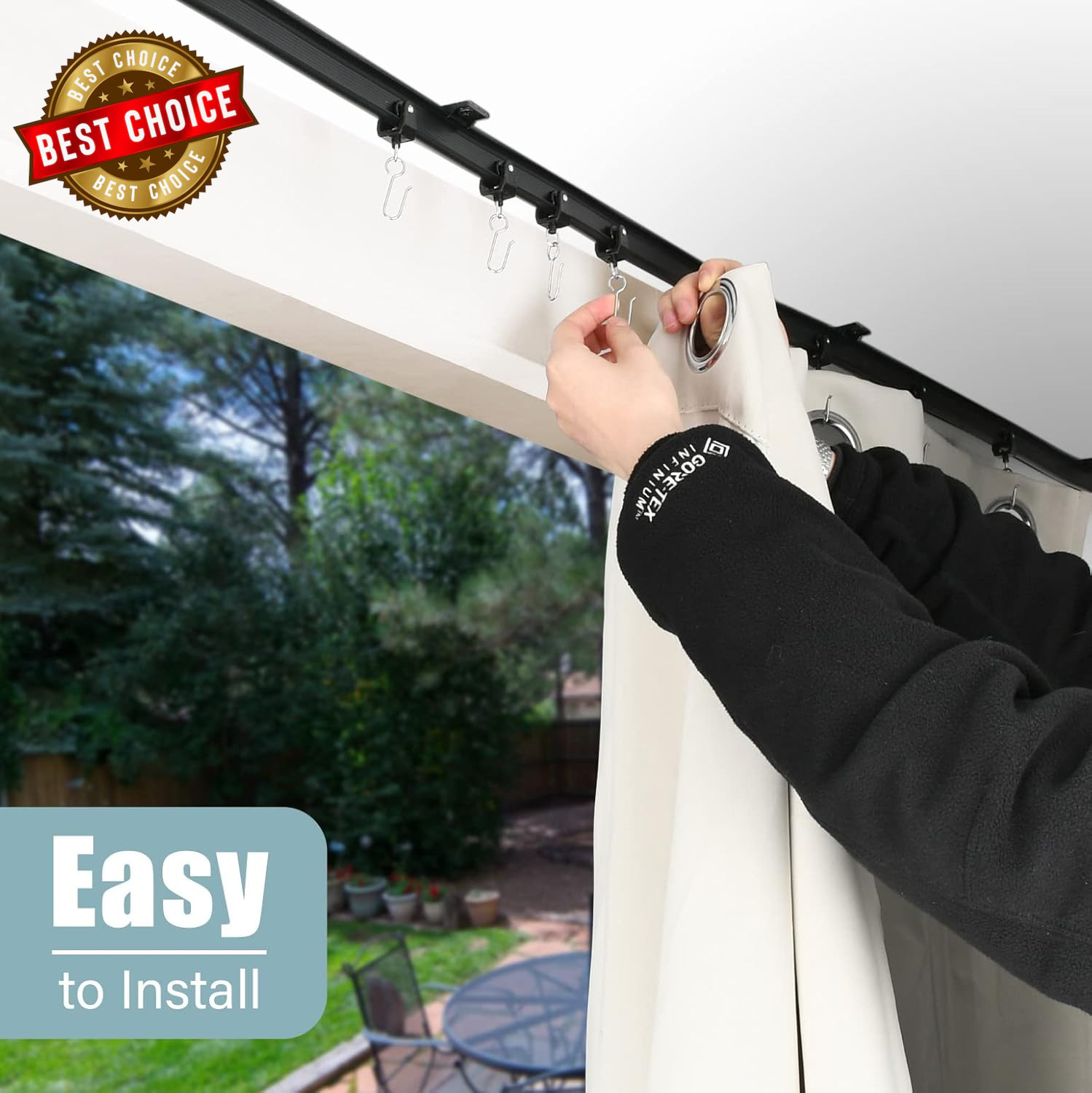 Black Flexible Ceiling Mount Curtain Track (20 Ft), Hospital Curtain Track Syste