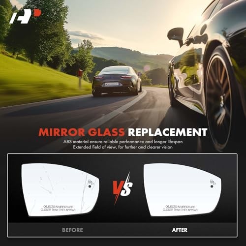 2-PC Driver and Passenger Side Heated Mirror Glass with Backing Plate